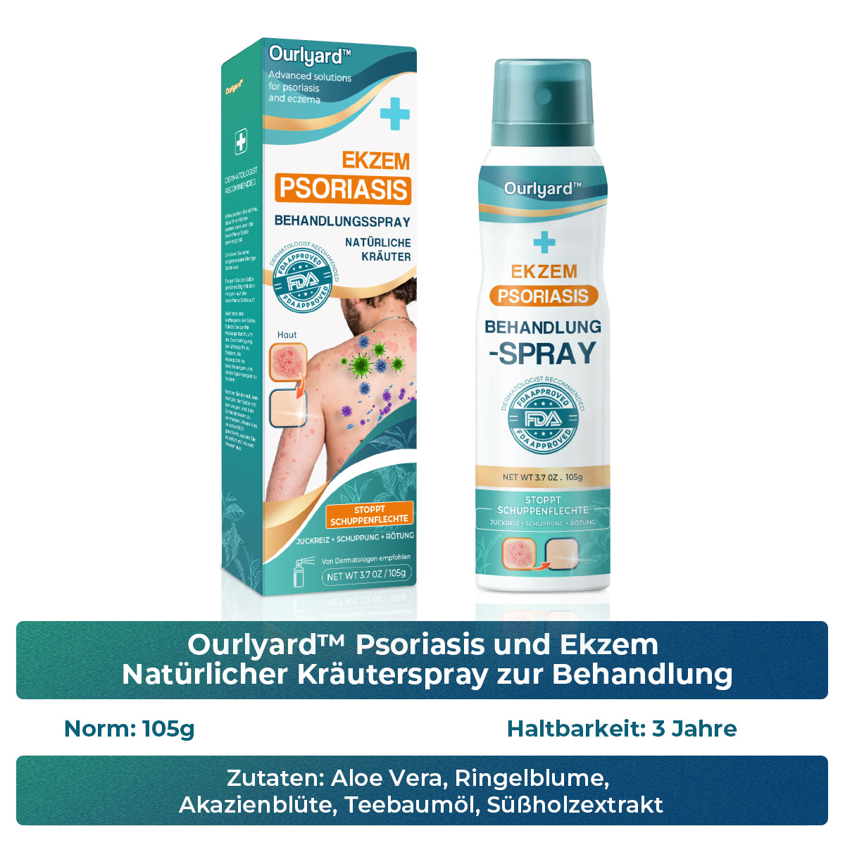 Ourlyard™ Psoriasis- und Ekzem-Naturheilmittel-Spray(🍀Geeignet für alle Hauttypen)