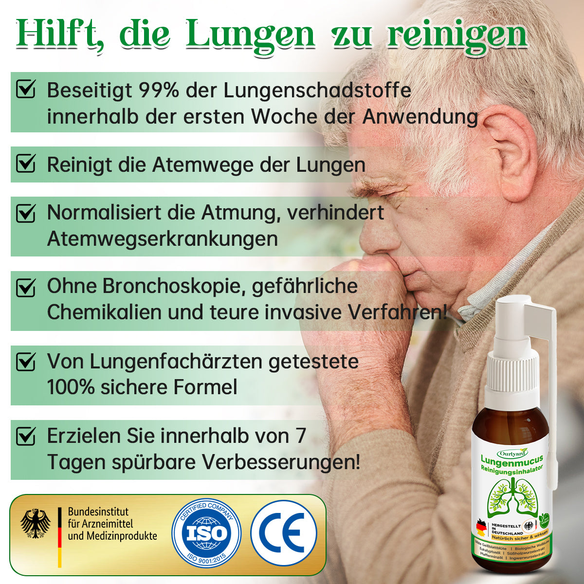 👨‍⚕️ Ourlyard™ Lungen Schleim Reinigungs Spray (💝 Hilft Rauchern, ihre Lungen zu reinigen 💝)