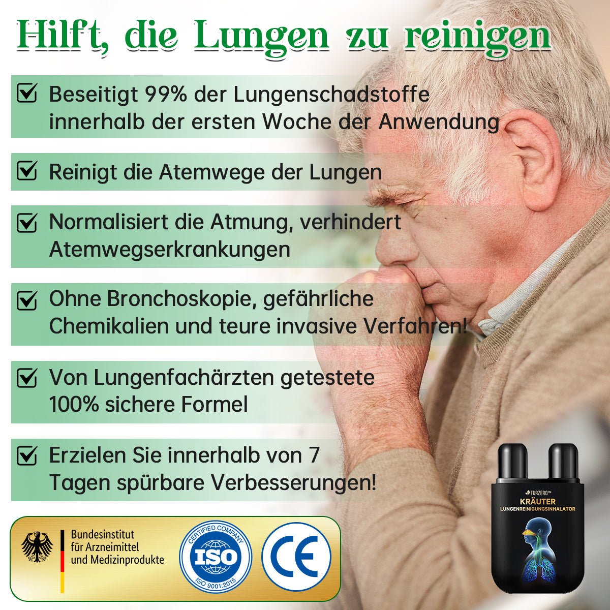 [Offizieller Marken-Flagship-Store]👨‍⚕️Furzero™ Kräuter-Lungenreinigungsinhalator (💝 Helfen Sie Rauchern, ihre Lungen zu reinigen💝)