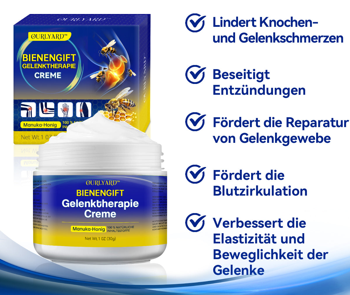 🐝🐝Ourlyard™ Bienengift-Gelenktherapie Creme: Schnelle Schmerzlinderung