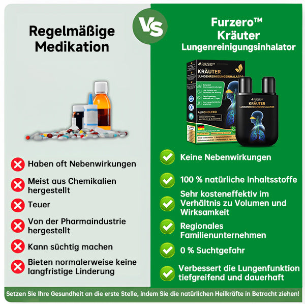 [Offizieller Marken-Flagship-Store]👨‍⚕️Furzero™ Kräuter-Lungenreinigungsinhalator (💝 Empfohlen von führenden Lungenspezialisten 💝)