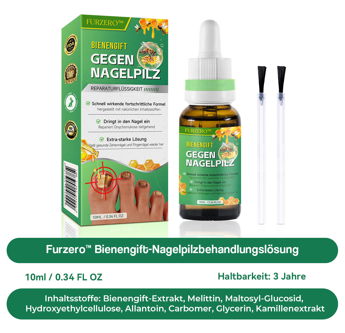 🐝🐝Furzero™ Bienengift Nagelpilz Behandlungslösung:Vollständige Wiederherstellung der Nagelgesundheit👩🏻‍⚕️🌟