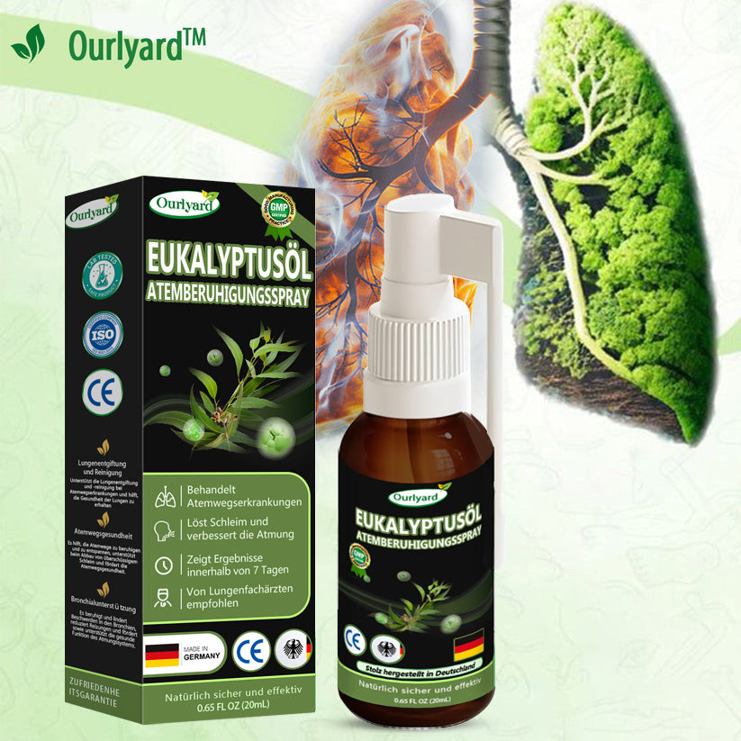 👨‍⚕️Ourlyard™ Eukalyptusöl Atemberuhigungsspray (💝 Vom Lungenfacharzt empfohlen 💝)